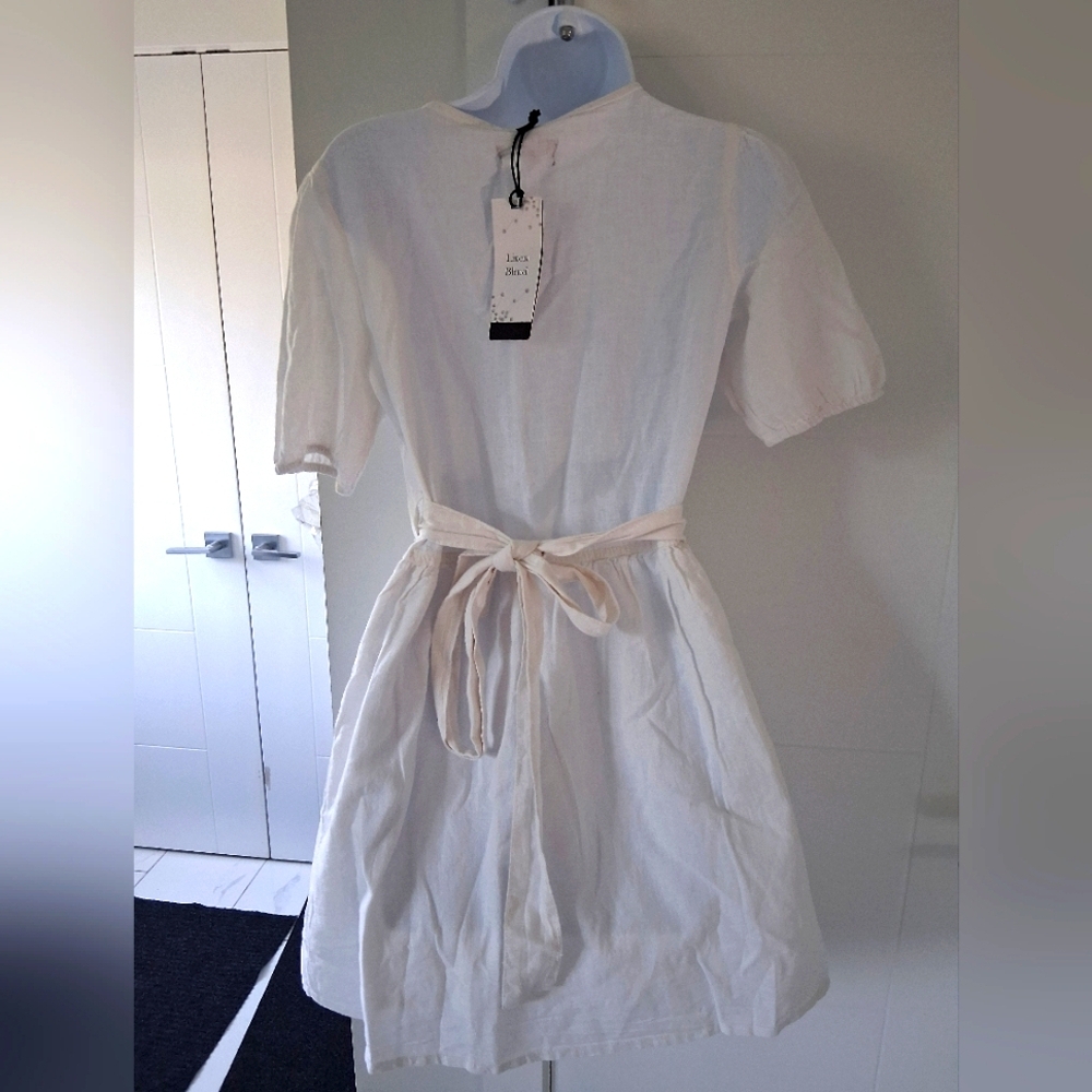 NWT Silver Jeans/ Elegant White Linen Blend Wrap/ Mini Dress/ US XS - Picture 3 of 12